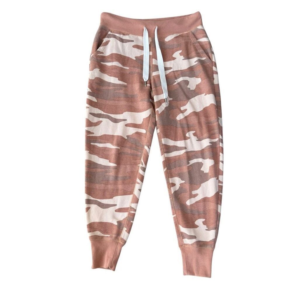Aerie orange/tan camo cotton blend drawstring joggers comfy size XS